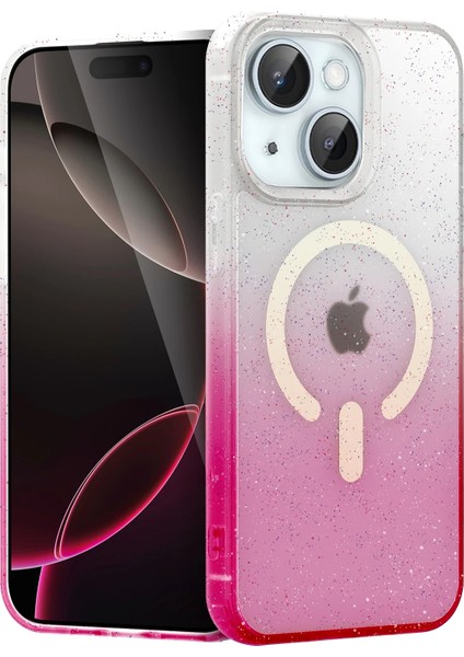 Apple iPhone 15 Plus Radiant Pummel Glitter Kapak – Stylish Simli Yüzey & Dayanıklı Tasarım - Pembe