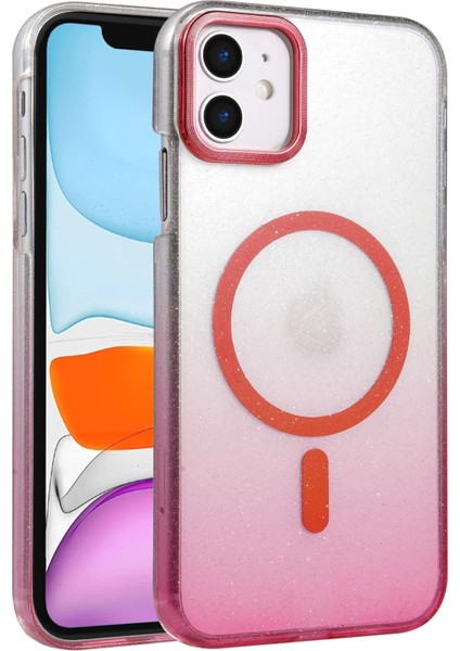 Apple iPhone 12 Selene Shine Magsafe Case – Elegant Glossy Kılıf (Işıltılı Premium Kapak) - Pembe