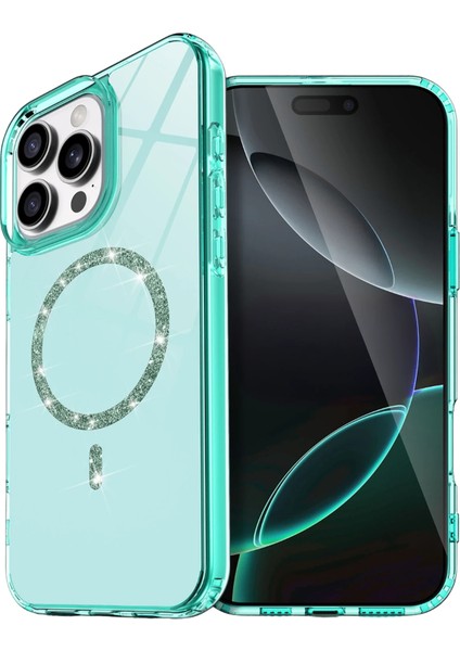 Apple iPhone 16 Pro Max Crystal Magsafe Kapak – Slim, Zarif & Hafif Tasarım - Yeşil
