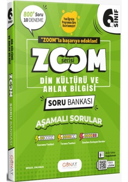 6. Sınıf Din Kültürü ve Ahlak Bilgisi Zoom Serisi Soru Bankası Günay Yayınları