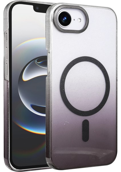 Apple iPhone 16E Selene Shine Magsafe Case – Elegant Glossy Kılıf (Işıltılı Premium Kapak) - Siyah