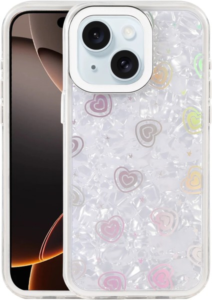 Apple iPhone 15 Astra Desenli Kapak – Slim, Zarif & Şık Tasarım, Modern Koruma - Beyaz