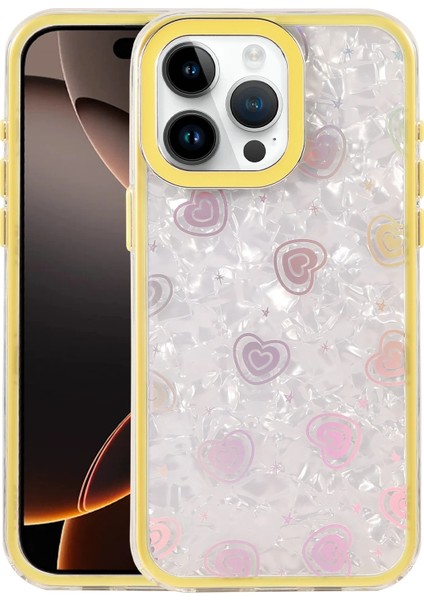 Apple iPhone 14 Pro Max Astra Desenli Kapak – Slim, Zarif & Şık Tasarım, Modern Koruma - Sarı indirimleri