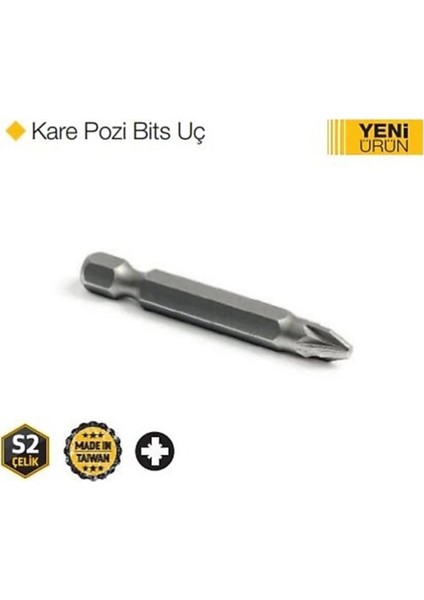 Kare Pozi Çelik Bits Uç PZ2X50MM ( 30 Adet )