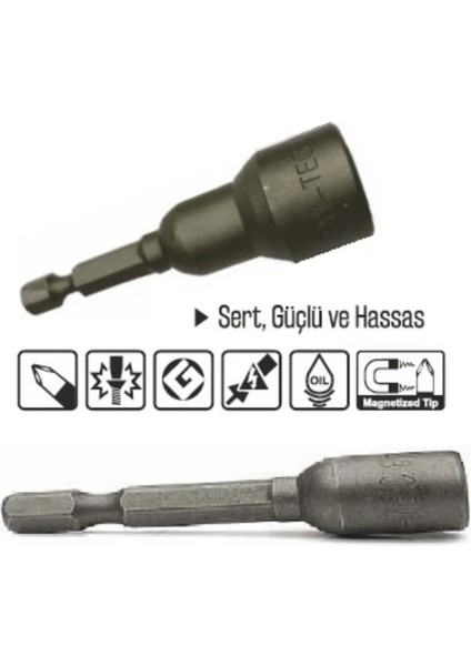 Meşem 8X45MM Lokma Bits Adaptör - Manyetik Somun Adaptörü 10 Adet fırsatları