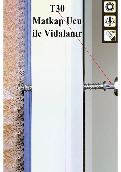 Buldex Vida 7.5X200 mm 50 Adet Sivri Uçlu Dübelsiz Beton Vidası Tork Duvar Vidası Buldeks fırsatları