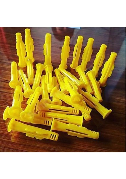 8mm Roket Dübel Profesyonel 8mm Plastik Sarı Dübel 8*50 (100 Adet)