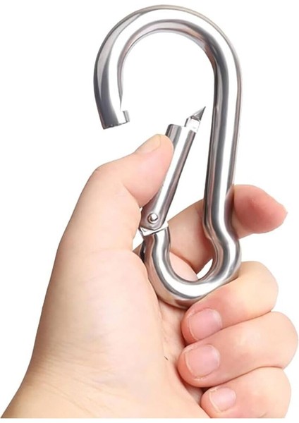 BRATİ HAND TOOLS Karabina 6 mm Yaylı Kanca Çelik Kilit Olta Dağcılık Kamp Malzemeleri Salıncak Anahtar Askı 5 Adet modelleri