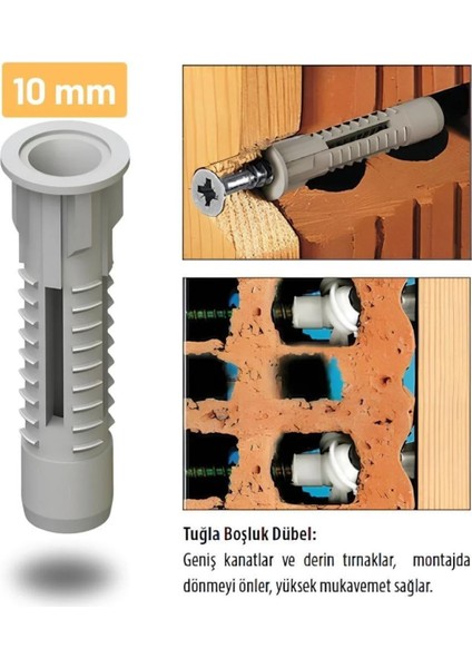 8mm Tuğla Boşluk Dübeli 50 Adet modelleri