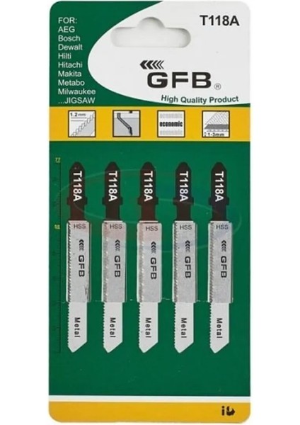 T118A - Metal Dekupaj Testeresi (5’li Paket)