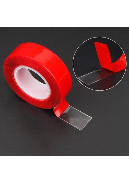 Çift Taraflı Silikon Bant Şeffaf 18 mm x 2 Metre Montaj Bandı Güçlü Çok Amaçlı Yapıştırıcı 2 Adet