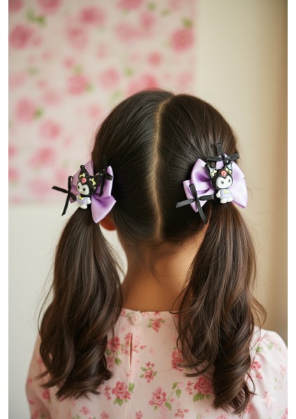 Kuromi Toka 2'li Okul Tokası Kız Çocuk Tokası Kıstırmalı Toka modelleri