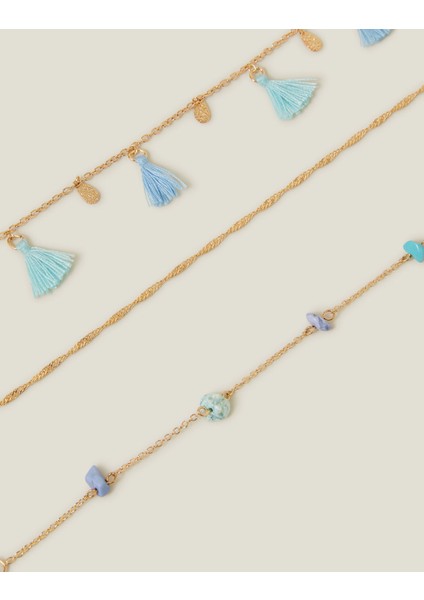 Mavi Püsküllü Hal Hal Set x 3 fiyatları