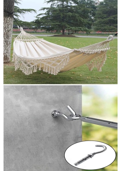 Kancalı Çelik Dübel M8 Salıncak Boks Torbası Avize Için Gömlekli Açık Ağız Kanca 5 Adet