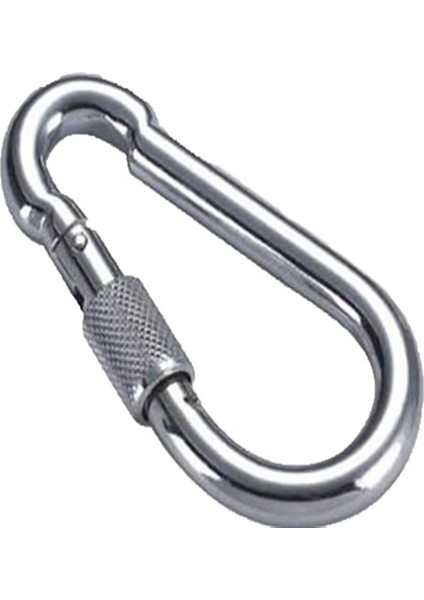 Karabina Kilitli 6 mm Yaylı Kanca Çelik Kilit Tırmanma Olta Kamp Ekipmanları Hamak Askı 5 Adet modelleri