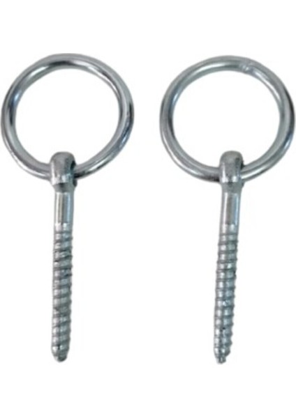 Halkalı Metal M6 Vidalı Sabitleme Gerdirme Çekme Kaldırma Tavan Kancası Asma Kiti Civata -2 Adet