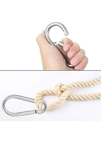 Karabina 4 mm Yaylı Kanca Çelik Kilit Olta Dağcılık Kamp Malzemeleri Salıncak Anahtar Askı 5 Adet fırsatları