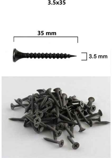 Alçıpan Vida Seti – 3,5 mm Çap / 25-35-45 mm Boy – 6 Çeşit – Toplam 300 Adet fırsatları