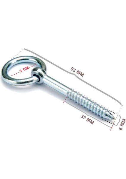 Halkalı Metal M6 Vidalı Sabitleme Gerdirme Çekme Kaldırma Tavan Kancası Asma Kiti Civata -5 Adet fiyatları