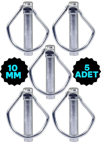 10 mm Traktör Pimi Yaylı Pim Kaliteli Çelik (5 Adet)