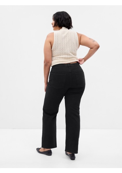 Kadın Siyah High Rise '90s Loose Jean Pantolon