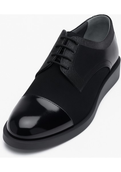 GR0353 Nubuk Detaylı Hakiki Deri Küçük Numara 39 Numara Topuksuz Poli Taban Klasik Ayakkabı