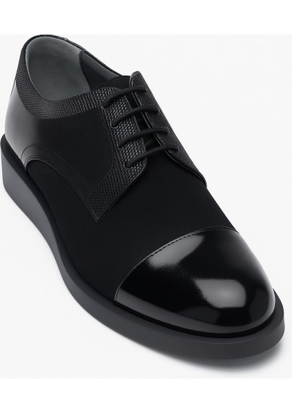 GR0353 Nubuk Detaylı Hakiki Deri Küçük Numara 39 Numara Topuksuz Poli Taban Klasik Ayakkabı