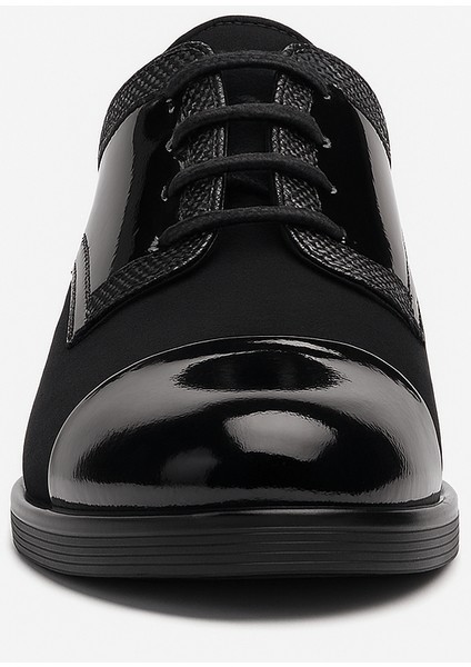 GR0353 Nubuk Detaylı Hakiki Deri Küçük Numara 39 Numara Topuksuz Poli Taban Klasik Ayakkabı