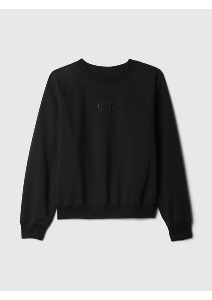 Kadın Siyah Vintage Soft Raglan Sweatshirt