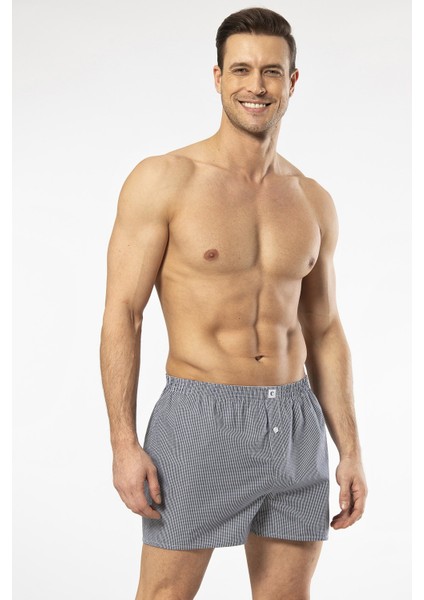 Poplin Erkek Boxer 1113/KARELİ Lacivert modelleri