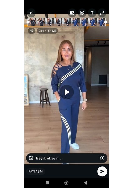 Miracotton Kadın Fakir Kollu Omuz Dekolteli Çapraz Ribana Detay Bluz ve Pantolon Ikili Takım indirimleri