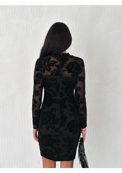 Kadin Dantel Detay Mini Kalem Elbise fırsatları