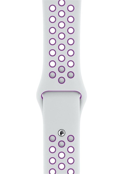 Apple Watch Series 5 42 MM Fileli Kordon Beyaz-Mor