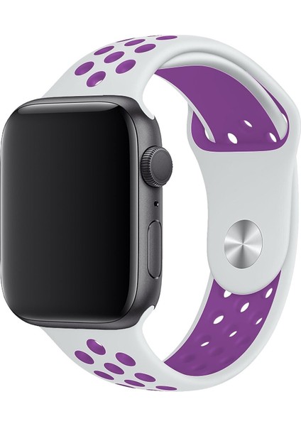 Apple Watch Series 5 42 MM Fileli Kordon Beyaz-Mor modelleri