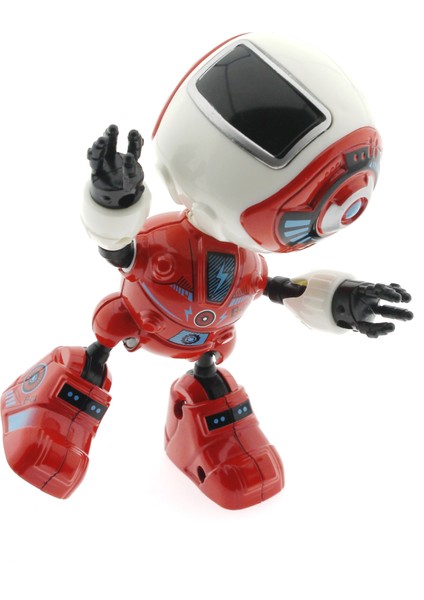 Dekoratif Sesli Işıklı Mini Sevimli Kırmızı Robot fırsatları