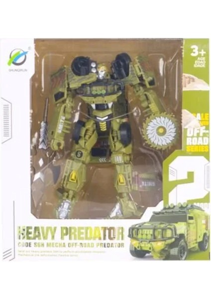 Arazi Aracına Dönüşen Yeşil Robot