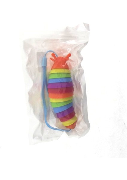 Kıvrılabilen Renkli Plastik Salyangoz Anahtarlık Turuncu