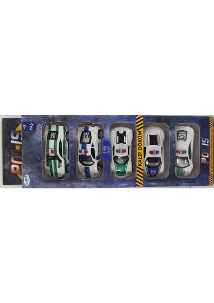 Sürtmeli Die Cast 5'li Metal Polis Araçları