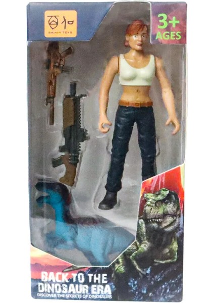 Tekli Kadın Figür ve Dinozor