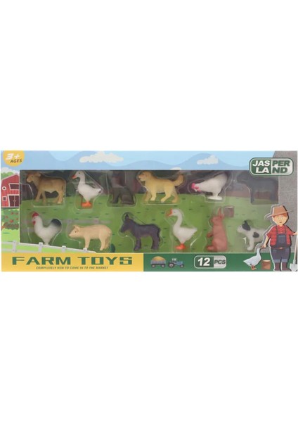12 Parça Çiftlik Hayvanları Seti
