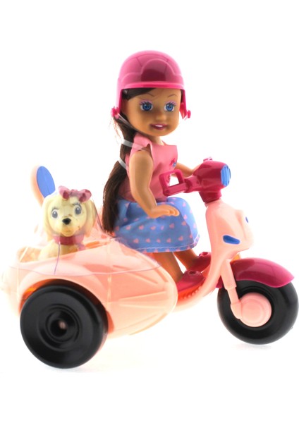 Cute Doll Mini Bebek ve Köpekli Pembe Motorsiklet fiyatları