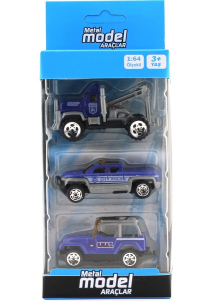 Üçlü Metal Çekicili Polis Araçları 1018D