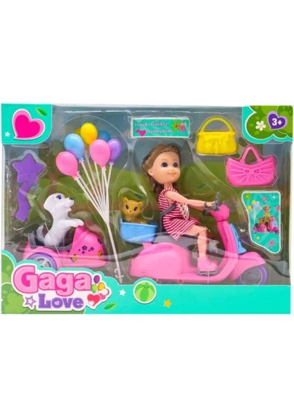 Gaga Love Hayvanlarıyla Motor Gezisi Kutulu Pembe Motor