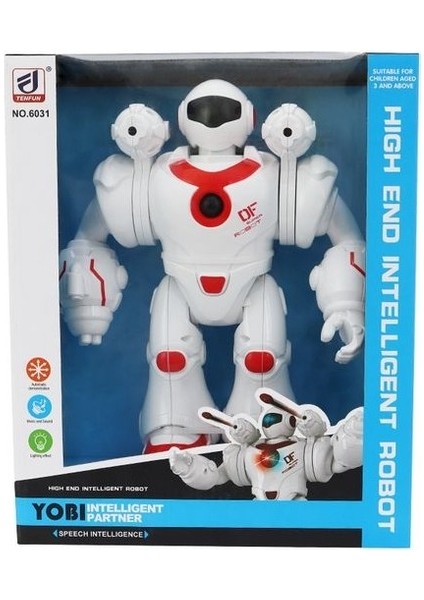 Füze Atan Sesli ve Işıklı Robot Kırmızı-Beyaz