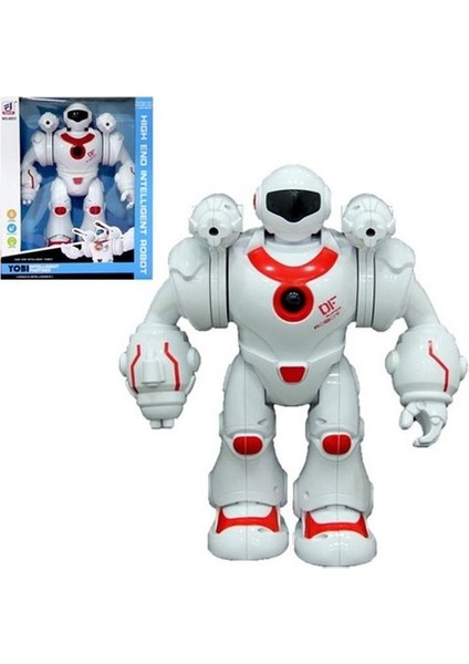 Füze Atan Sesli ve Işıklı Robot Kırmızı-Beyaz fırsatları