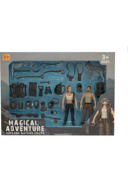 Kadın Erkek Figürlü ve Aksesuarlı Komando Seti