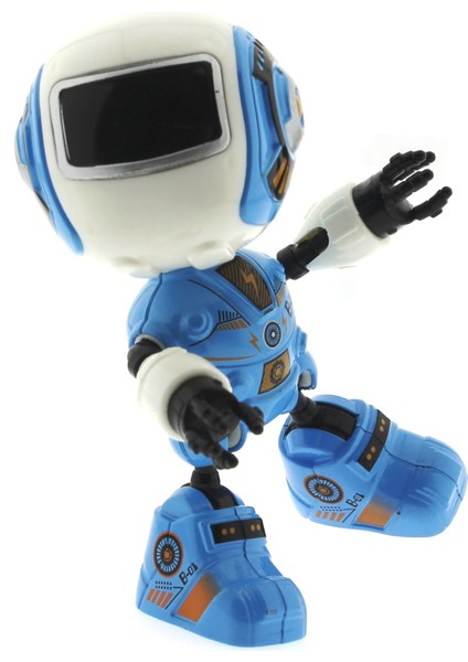 Dekoratif Sesli Işıklı Mini Sevimli Mavi Robot