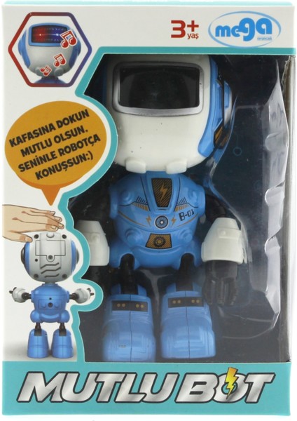 Dekoratif Sesli Işıklı Mini Sevimli Mavi Robot fiyatları