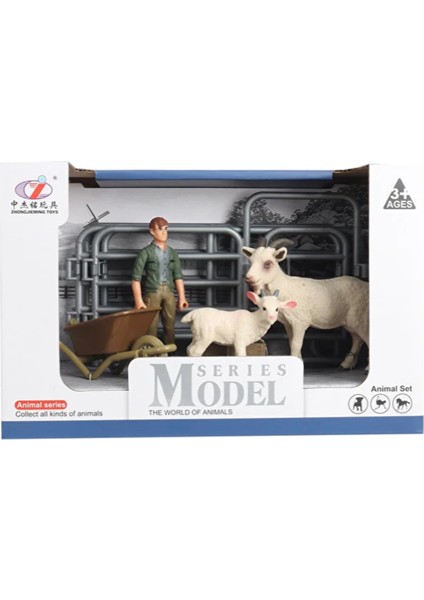 Model Hayvan Seti Sakallı Keçi ve Yavrusu