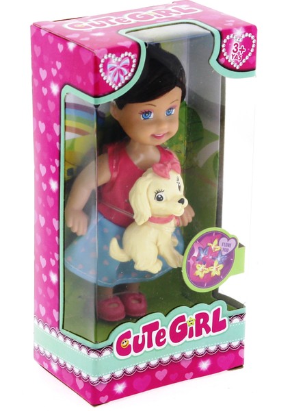 Cute Girl Sarı Köpekli ve Kumral Mini Bebek fiyatları